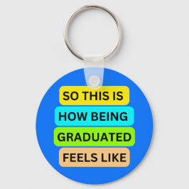 Llavero Cadena de teclas azul claro redondeada de graduaci