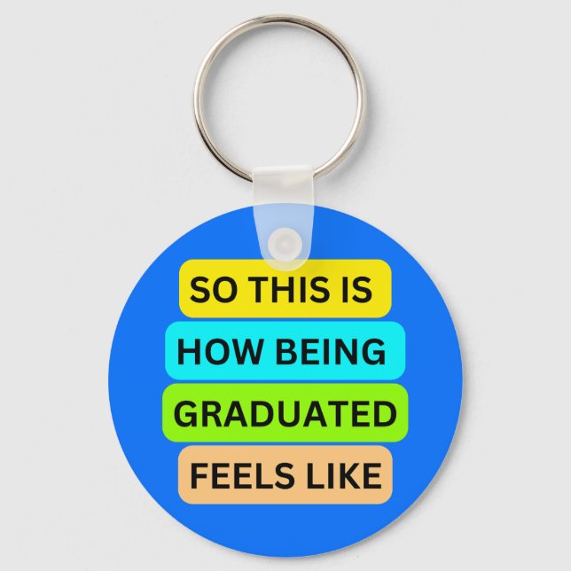 Llavero Cadena de teclas azul claro redondeada de graduaci (Anverso)
