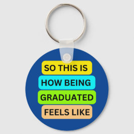 Llavero Cadena de teclas azul redondeada de graduación SO_