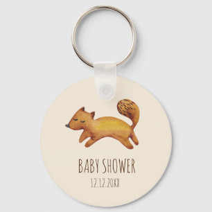 Llavero Cadena de teclas Boho Baby Beige Watercolor Fox