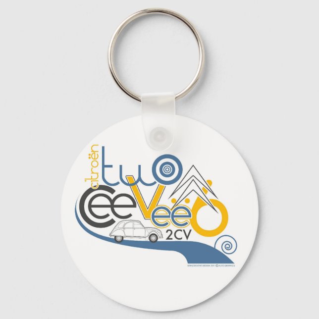 Llavero Cadena de teclas Citroen 2CV (Anverso)