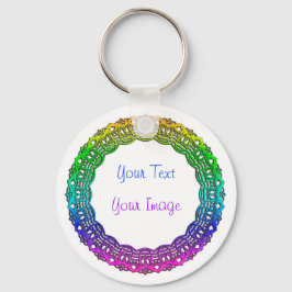 Llavero Cadena de teclas con marco circular como multicolo