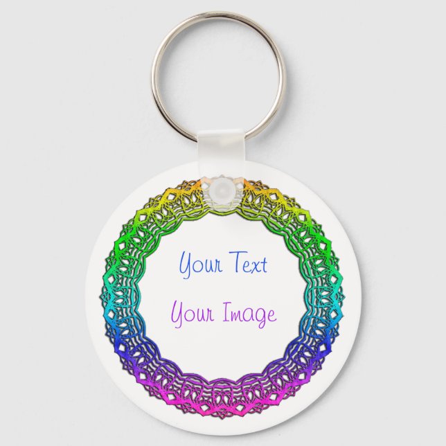 Llavero Cadena de teclas con marco circular como multicolo (Anverso)