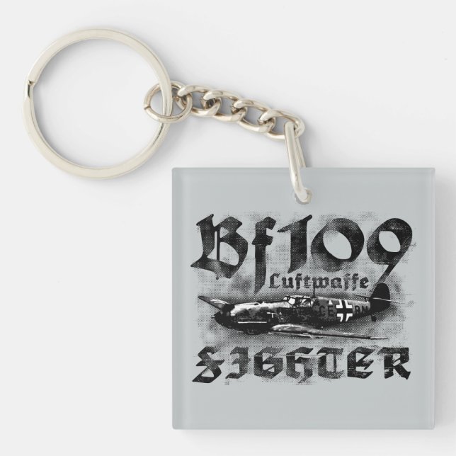 Llavero Cadena de teclas cuadrada (de doble cara) Bf 109 (Frente)