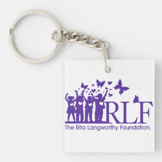 Llavero Cadena de teclas cuadrada del logotipo RLF (doble