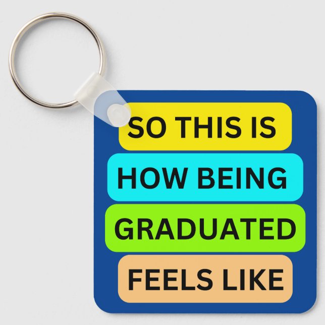 Llavero Cadena de teclas cuadradas azules SO_This_IS_How_B (Anverso)