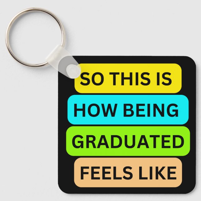 Llavero Cadena de teclas cuadradas negras SO_ESTO_ES_CÓMO_ (Anverso)