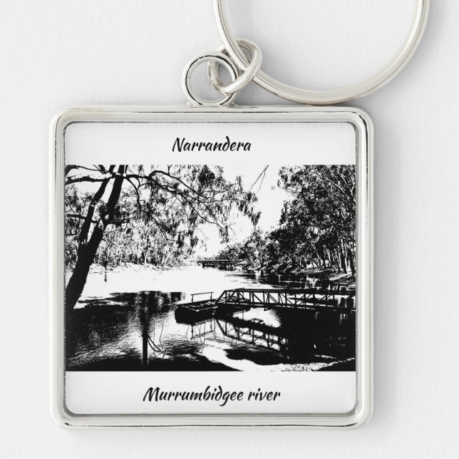 Llavero Cadena de teclas cuadradas premium, grande (5,08 c (Frente)