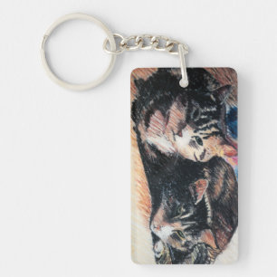 Llavero Cadena de teclas de ángulo de gata, Personalizable