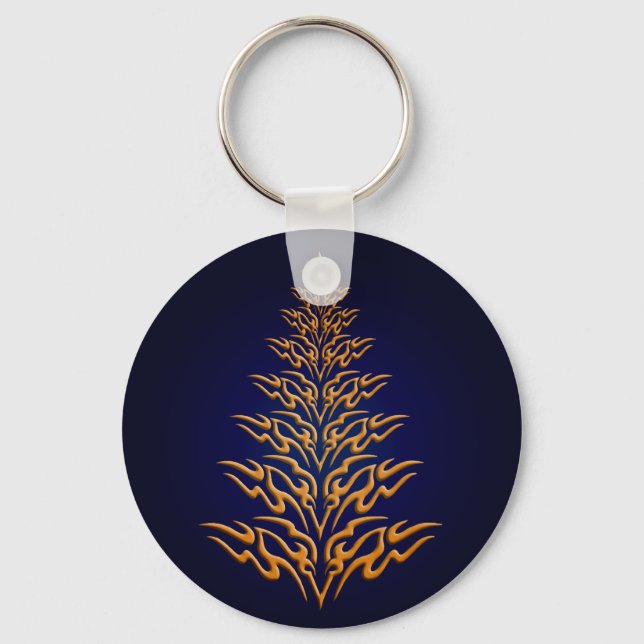 Llavero Cadena de teclas de árbol de Navidad azul y elegan (Anverso)