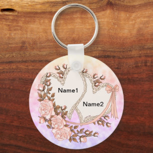 Llavero Cadena de teclas de boda Hearts