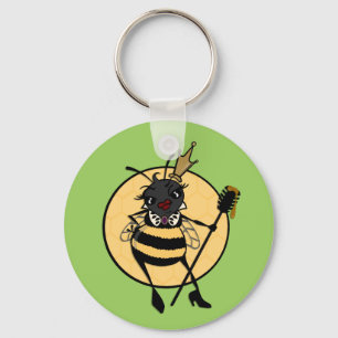 LLAVERO CADENA DE TECLAS DE BOTÓN BÁSICO CUTE QUEEN BEE RO