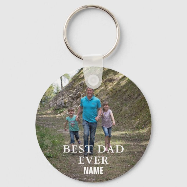 Llavero Cadena de teclas de botón personalizada Best Dad (Anverso)