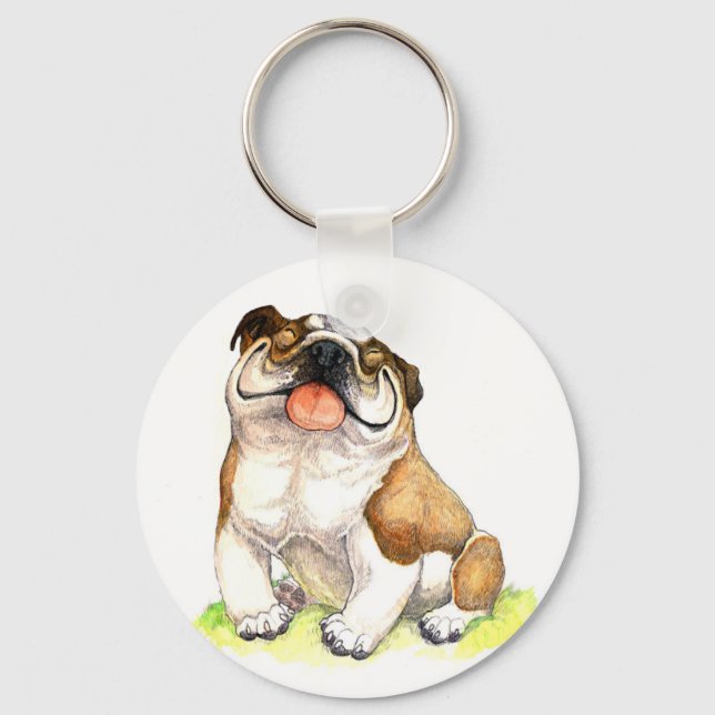 Llavero Cadena de teclas de Bulldog inglesa (Anverso)