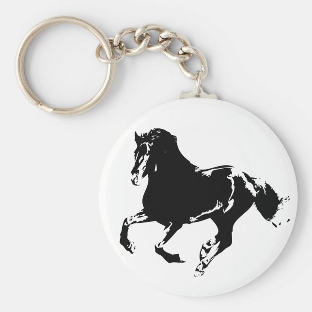 Llavero Cadena de teclas de caballo en marcha (Frente)