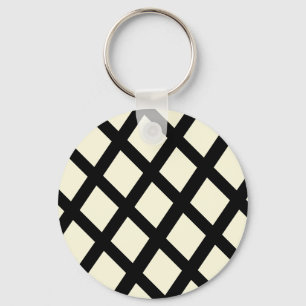 Llavero Cadena de teclas de celosía (crema y negro)