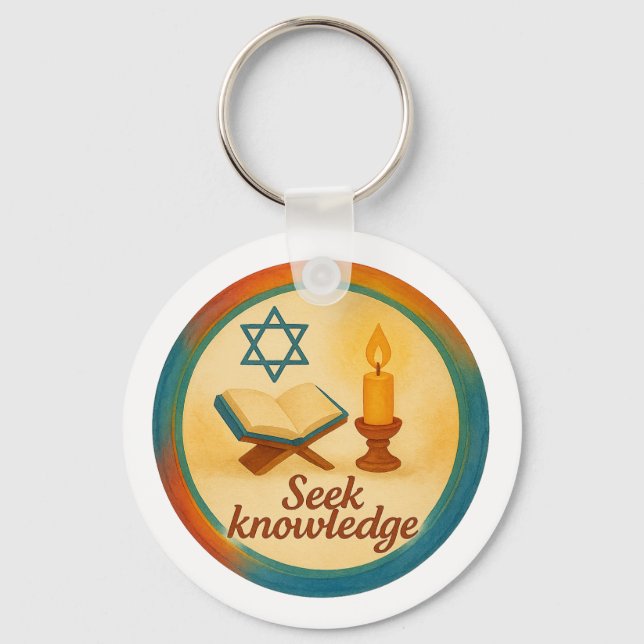 Llavero Cadena de teclas de círculo metalizado - Impresión (Reverso )