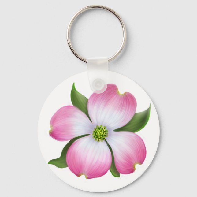 Llavero Cadena de teclas de color rosa Dogwood Blossom (Anverso)