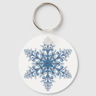 Llavero Cadena de teclas de copo de nieve azul