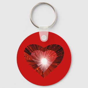 Llavero Cadena de teclas de "corazón" del corazón rojo