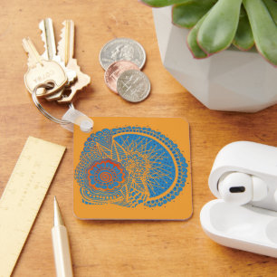 Llavero Cadena de teclas de cráneo de cerebros