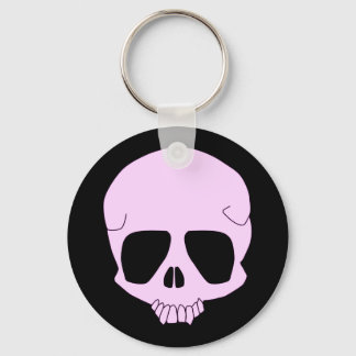 Llavero Cadena de teclas de cráneo rosa