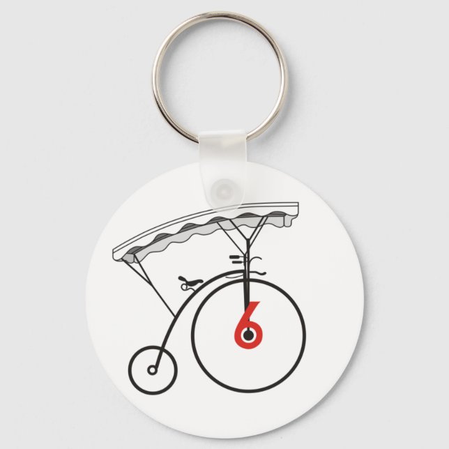 Llavero Cadena de teclas de distintivo número 6 (Anverso)