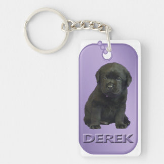 Llavero Cadena de teclas de etiquetas de perro derek