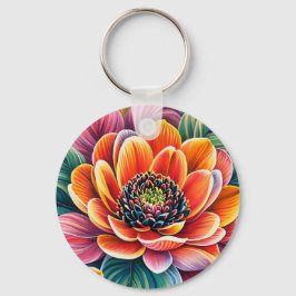 Llavero cadena de teclas de flor de fantasía