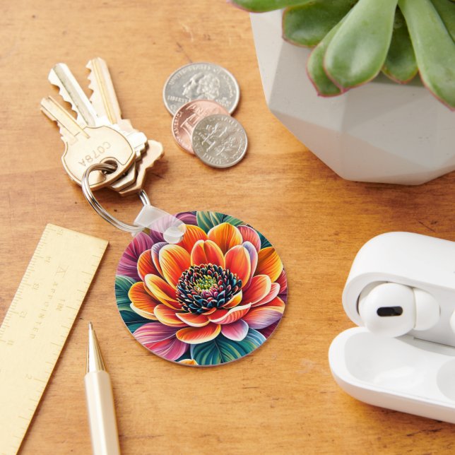 Llavero cadena de teclas de flor de fantasía (Escritorio )