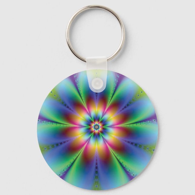 Llavero Cadena de teclas de flor de ilusión (Anverso)