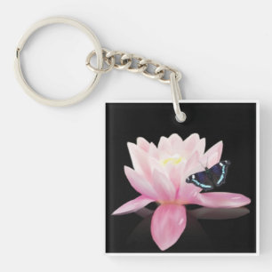 Llavero Cadena de teclas de flor y mariposa de Lotus