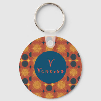 Llavero Cadena de teclas de guión del monograma del Boho C