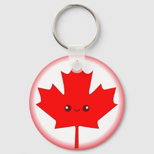 Llavero Cadena de teclas de hojas de arce rojas