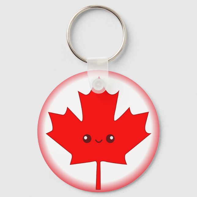 Llavero Cadena de teclas de hojas de arce rojas (Anverso)