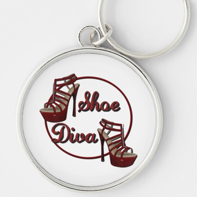 Llavero Cadena de teclas de humor femenino Shoe Diva (Frente)