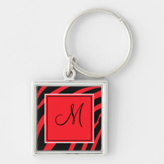Llavero Cadena de teclas de impresión de cebra de monogram