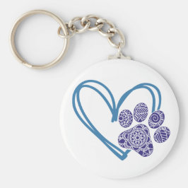 Llavero Cadena de teclas de impresión Heart & Paw