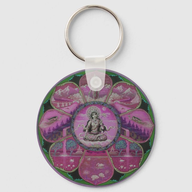 Llavero Cadena de teclas de la diosa Tara Mandala (Anverso)