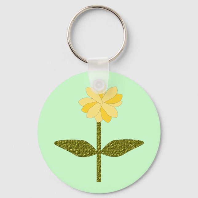 Llavero Cadena de teclas de la flor amarilla (Anverso)