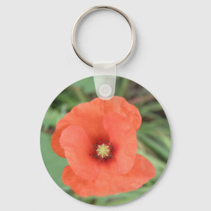 Llavero Cadena de teclas de la flor de la amapola silvestr