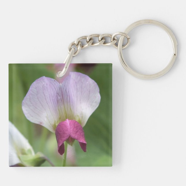 Llavero Cadena de teclas de la flor rosada dulce de la mel (Atrás)