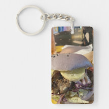 cadena de teclas de la hamburguesa púrpura de un s