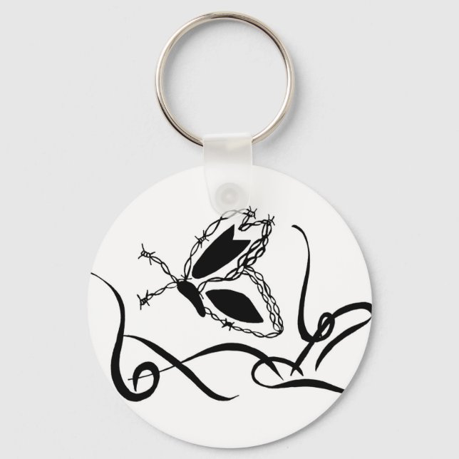 Llavero Cadena de teclas de la mariposa de barbo (Anverso)