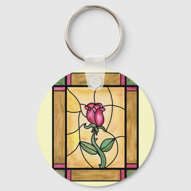 Llavero Cadena de teclas de la ventana de Rosa (Anverso)