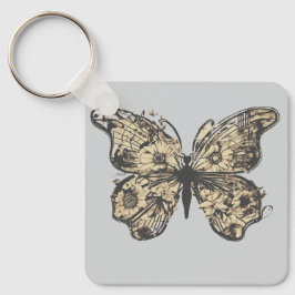 Llavero cadena de teclas de mariposa