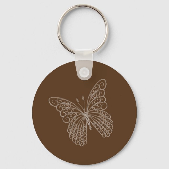 Llavero Cadena de teclas de mariposa filigrí en Brown (Anverso)