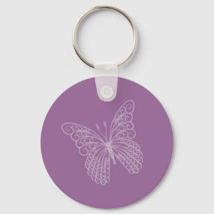 Llavero Cadena de teclas de mariposa filigrí en morado