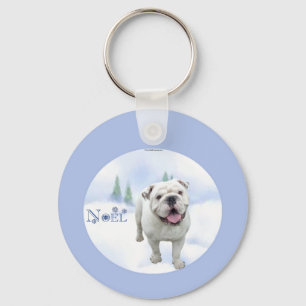 Llavero Cadena de teclas de Noel de bulldog