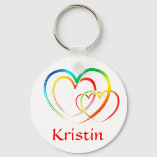 Llavero Cadena de teclas de nombre personalizada Rainbow H